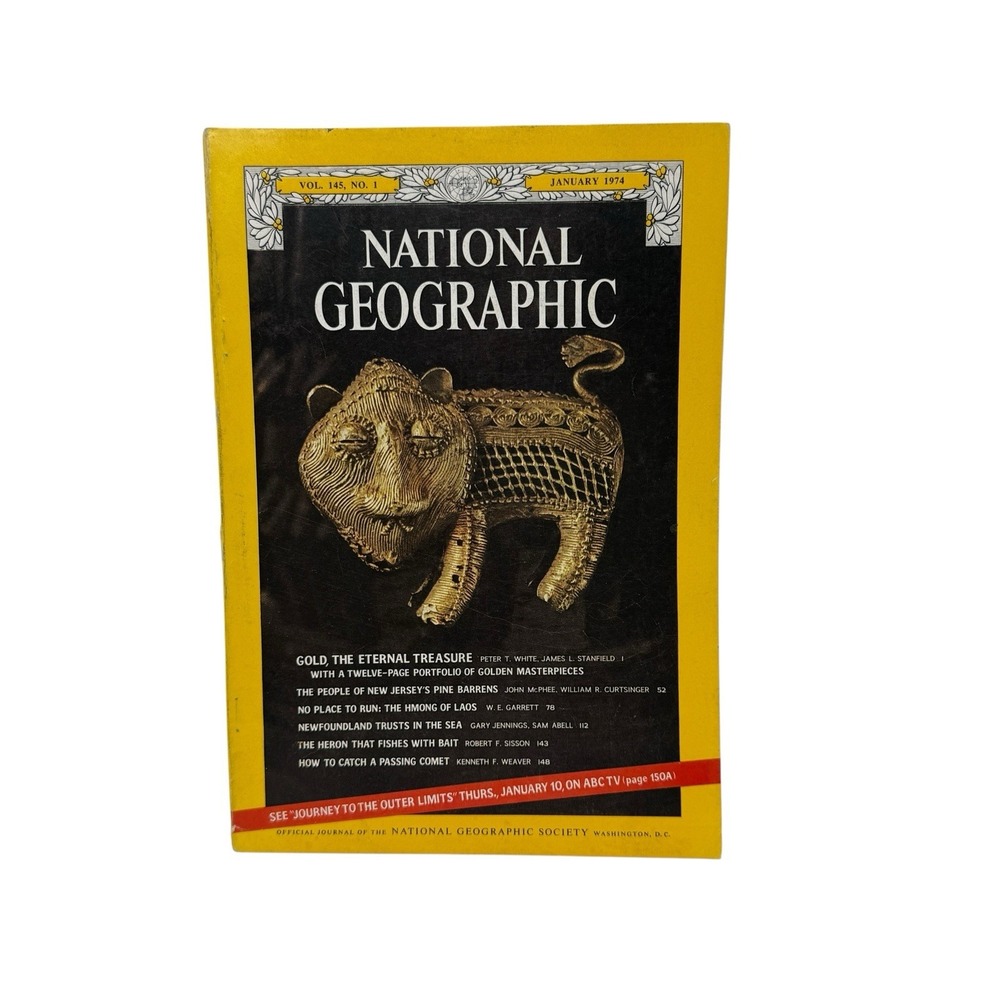 Vintage National Geographic Magazine January 1974 Gold New‎ Jersey Newfoundland